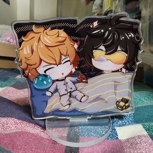 Chibi Childe x Chibi Zhongli Small Sleeping Stand/Standee Genshin Impact